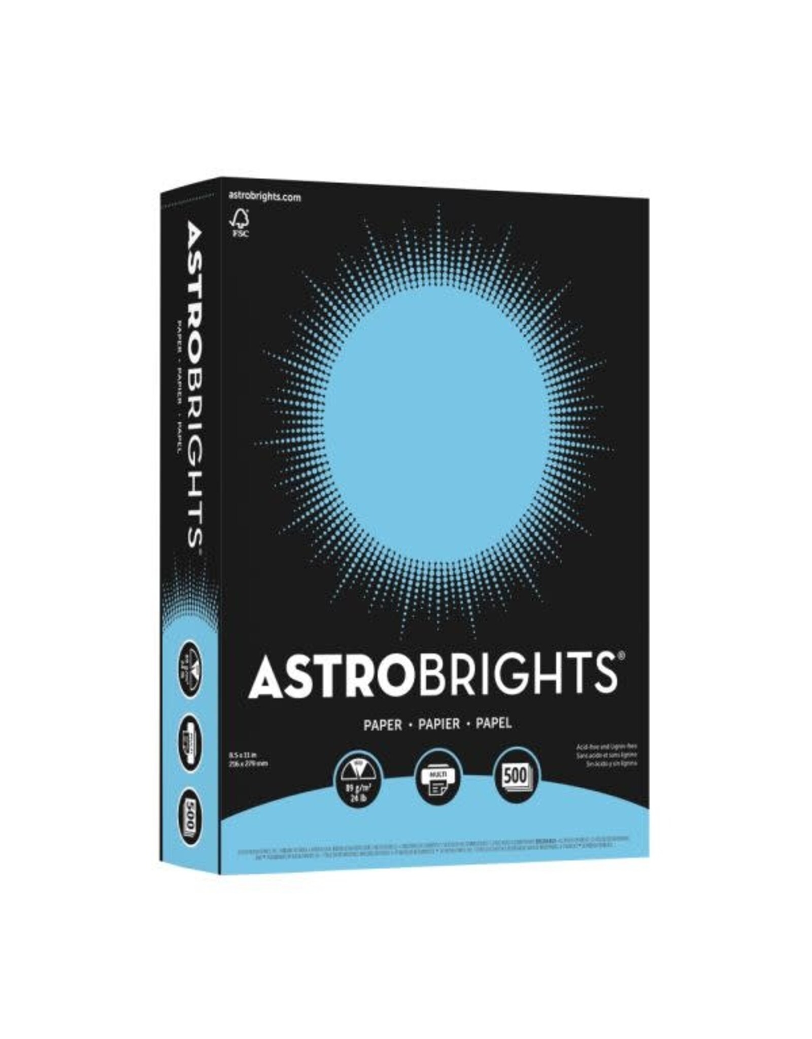 COPY PAPER ASTROBRIGHT:  8½''x11''  LUNAR BLUE 500 Sheets