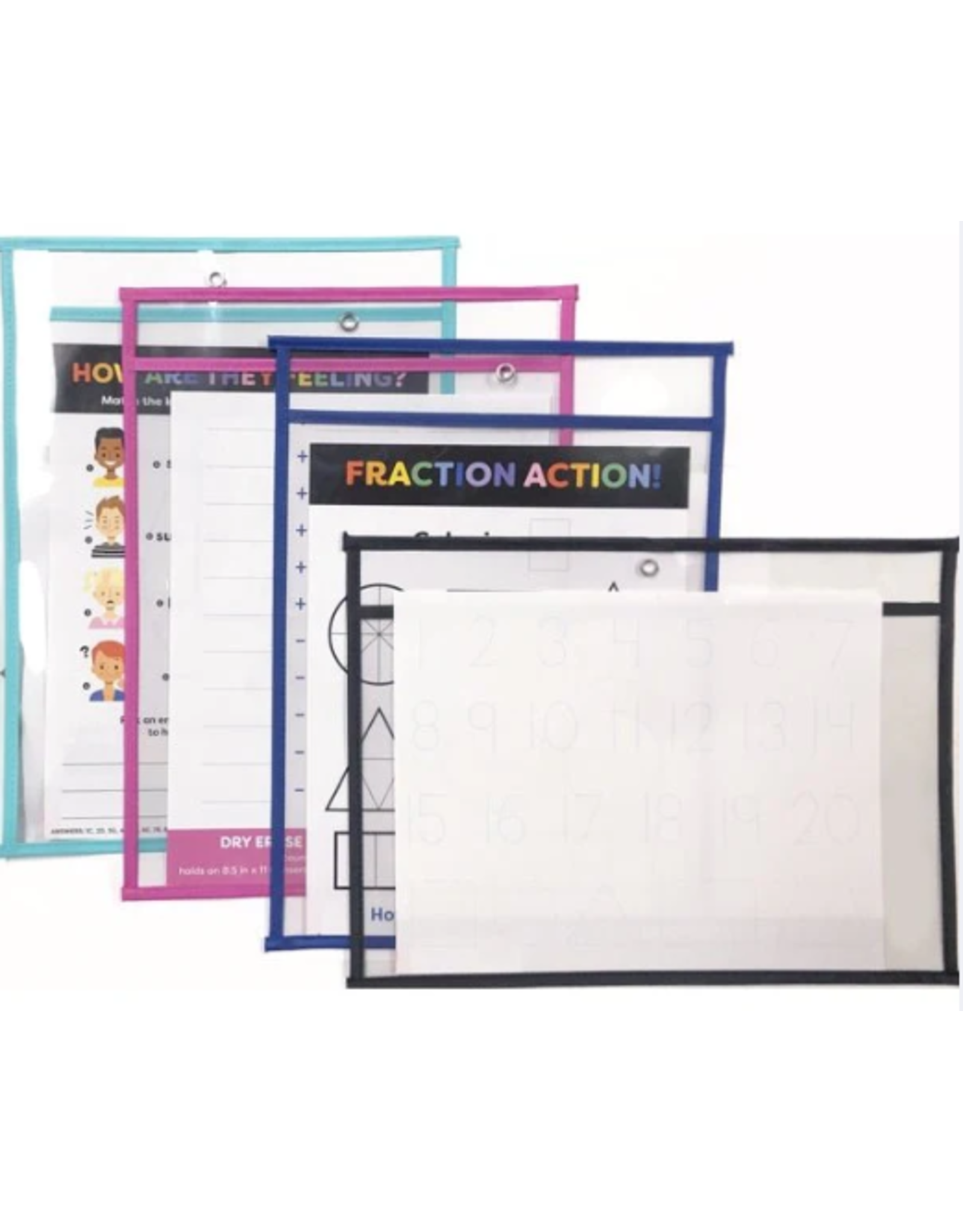 DRY ERASE  POCKET for 8.5x11 sheet assorted color