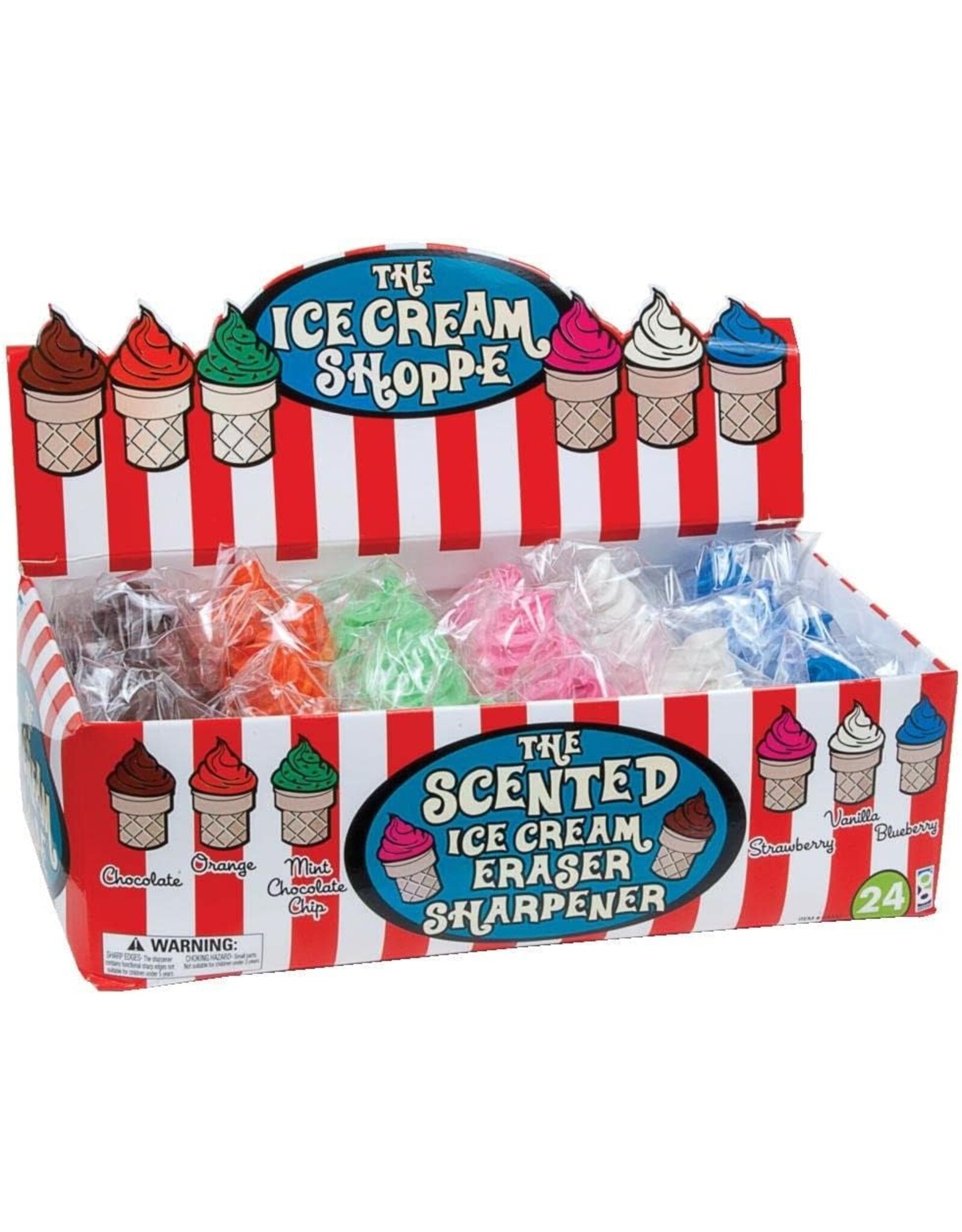ICE CREAM SHOPPE SCENTED ERASER PENCIL TOPPER WITH SHARPENER