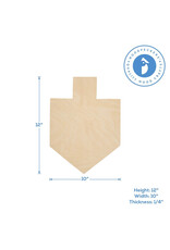 WOOD SHAPE: LARGE FLAT DREIDEL 12"x1/4"