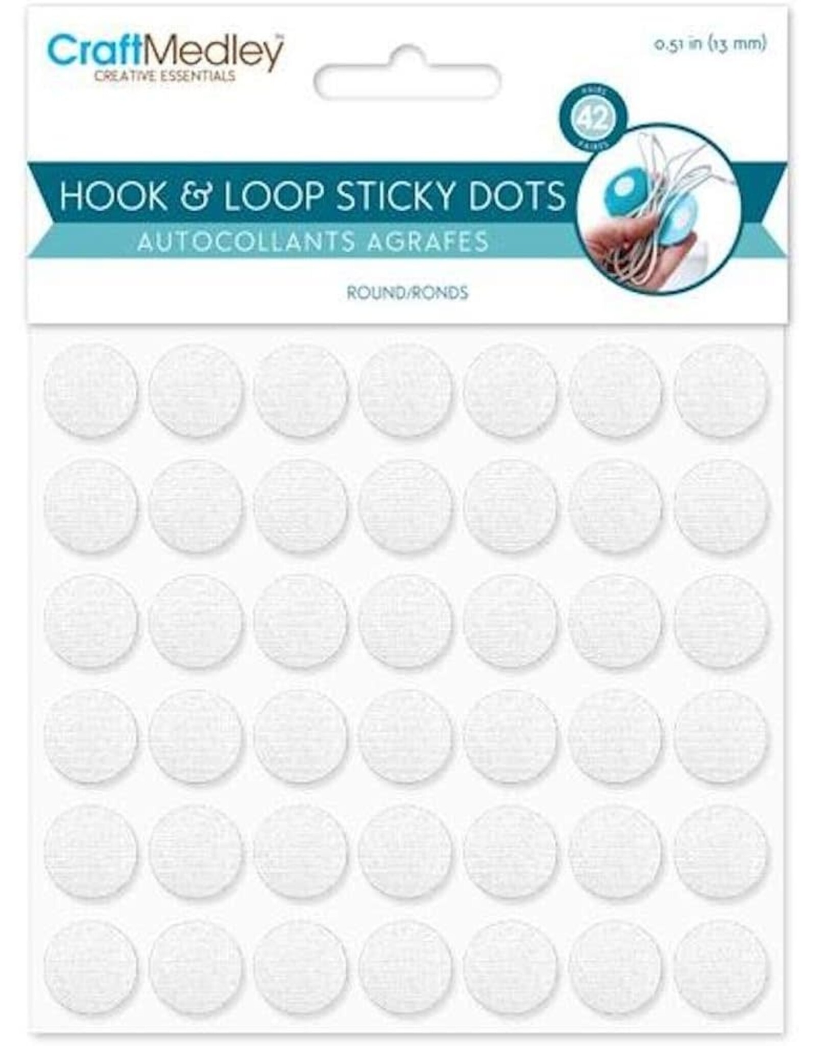 VELCRO COINS HOOK & LOOP 0.5" -   42 SETS