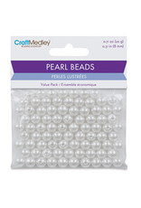 PEARL BEADS: 8MM WHITE 200 PACK