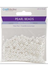 PEARL BEADS: 6MM WHITE 200 PACK