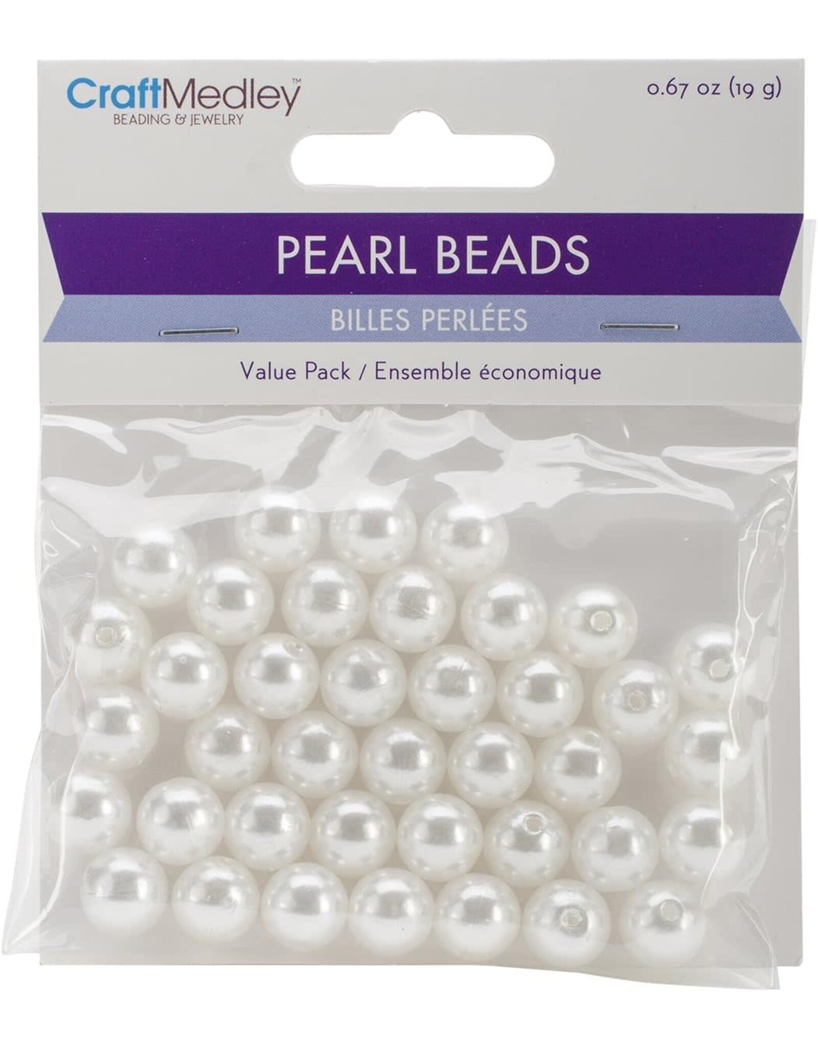 PEARL BEADS: 10MM WHITE 40 PACK