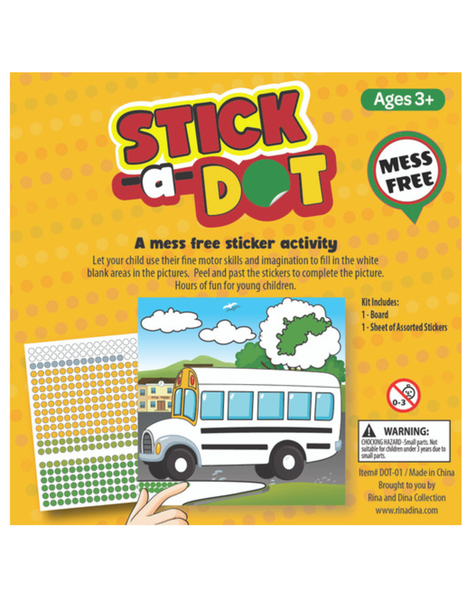 RINA AND DINA STICKER DOT CRAFT- SCHOOL BUS