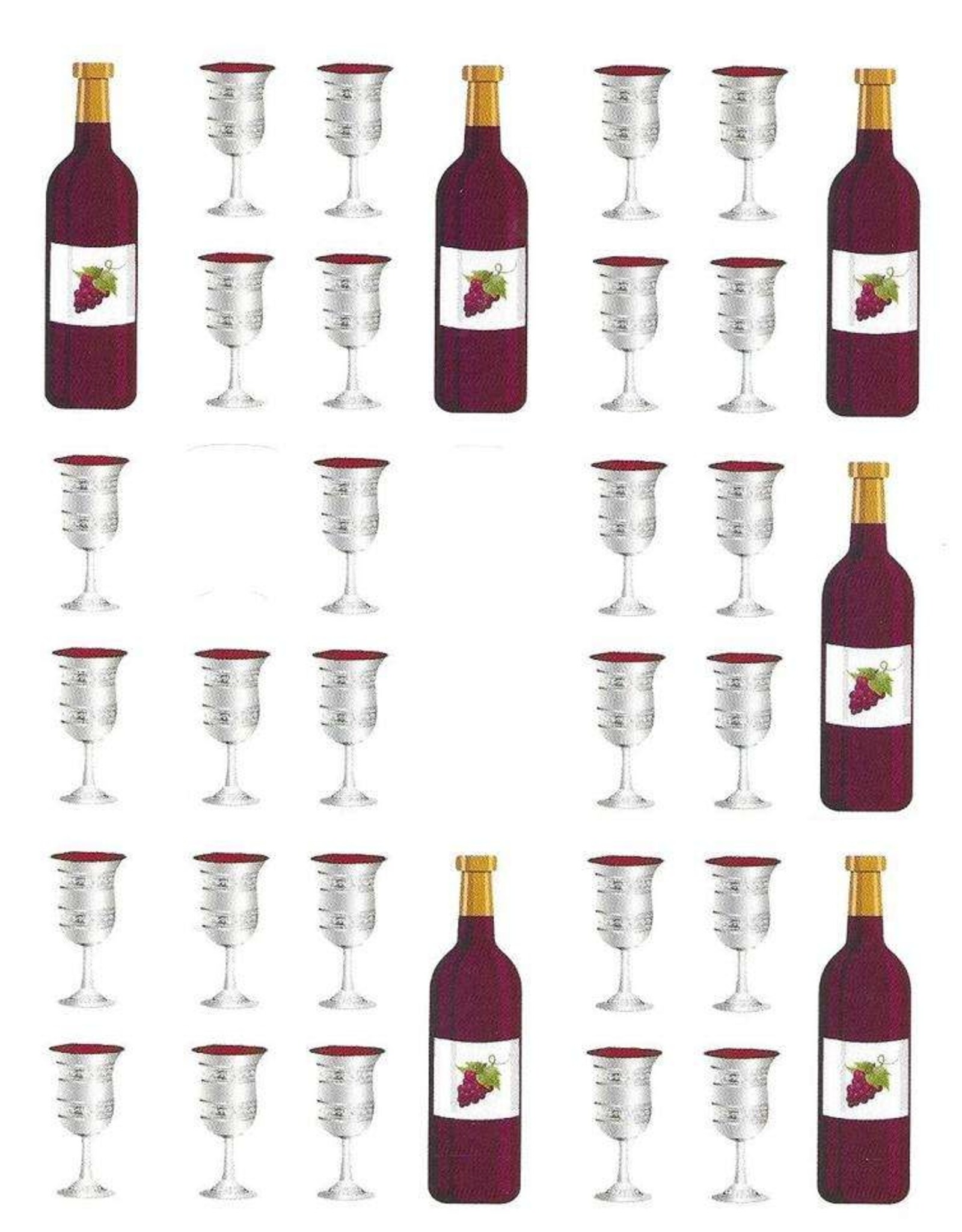 STICKER: 4 KOSOS WITH WINE - 10 SHEETS