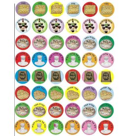 STICKER:  ROUND PESACH SYMBOLS 2/3" 10 SHEETS