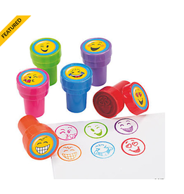 STAMP -  EMOJI FACES -  4 Pckgs / 6pcs per pckg