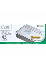 MEAD MEAD ENVELOPES: 4-1/8"x 9½" SECURITY PRESS & SEAL - 45 PACK  #10
