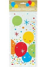 Unique CELLOPHANE PARTY BAGS: BALLOONS WITH TWIST TIES 11"X5" - 20 PACK