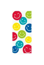 Unique CELLOPHANE PARTY BAGS: SMILE FACE WITH TWIST TIES  11"X5" - 20 PACK