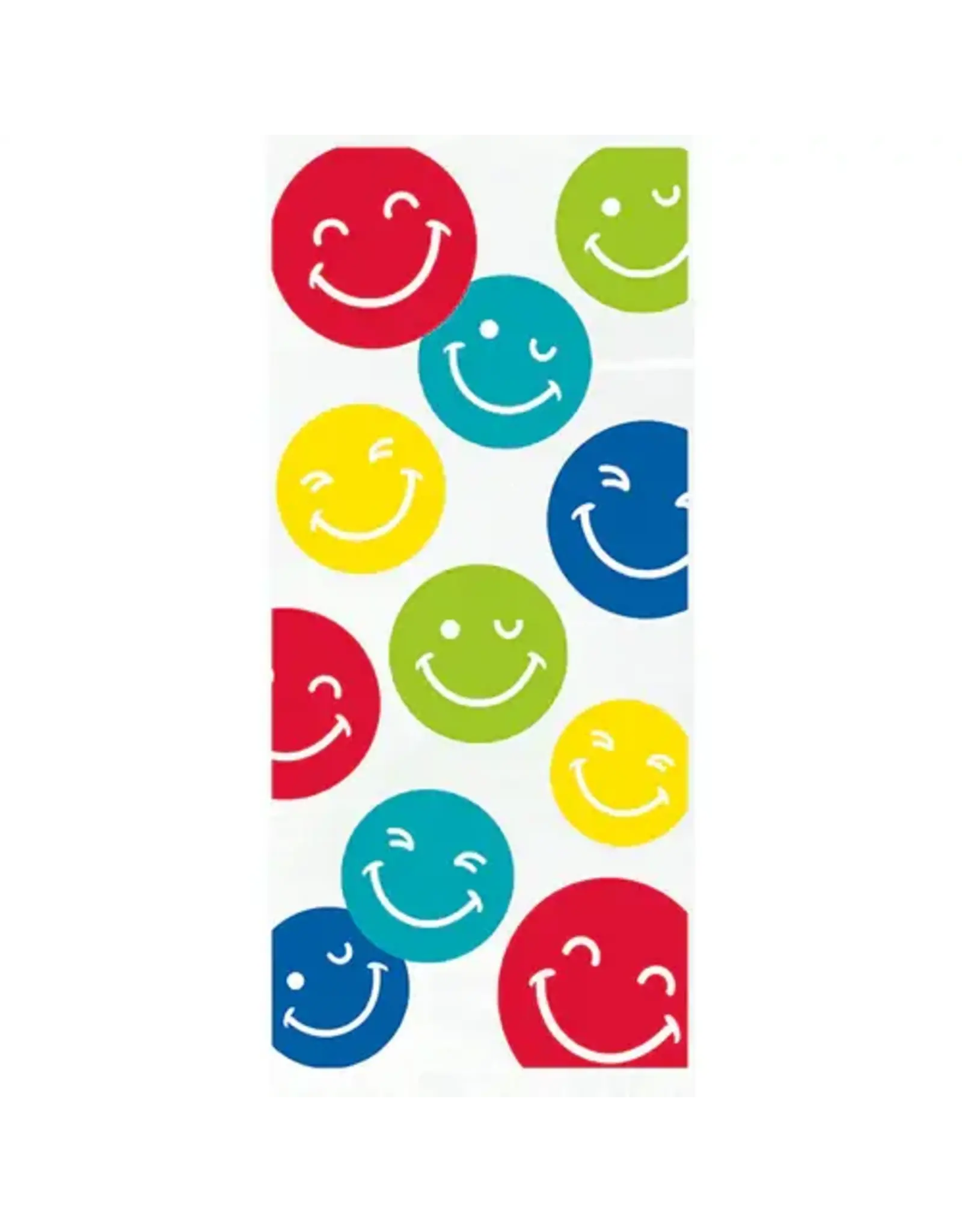Unique CELLOPHANE PARTY BAGS: SMILE FACE WITH TWIST TIES  11"X5" - 20 PACK