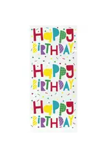 Unique CELLOPHANE PARTY BAGS: HAPPY BIRTHDAY WITH TWIST TIES 11"X5" - 20 PACK