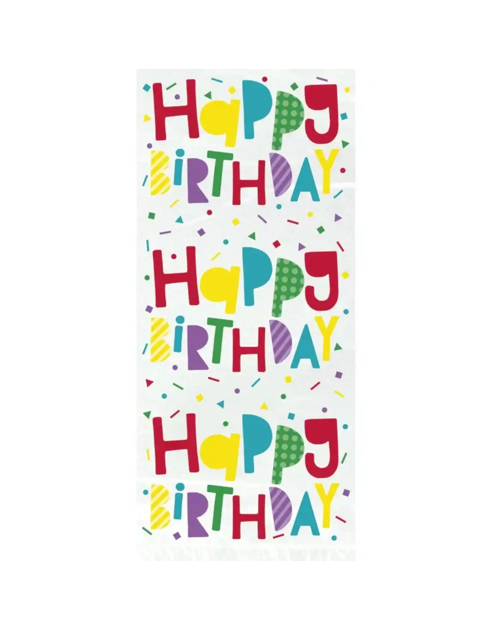 Unique CELLOPHANE PARTY BAGS: HAPPY BIRTHDAY WITH TWIST TIES 11"X5" - 20 PACK