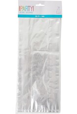 Unique CELLOPHANE PARTY BAGS: CLEAR WITH TWIST TIES 11.5"X5" - 30 PACK