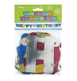 Unique HAPPY BIRTHDAY JOINTED  LETTER BANNER 4 FEET LONG