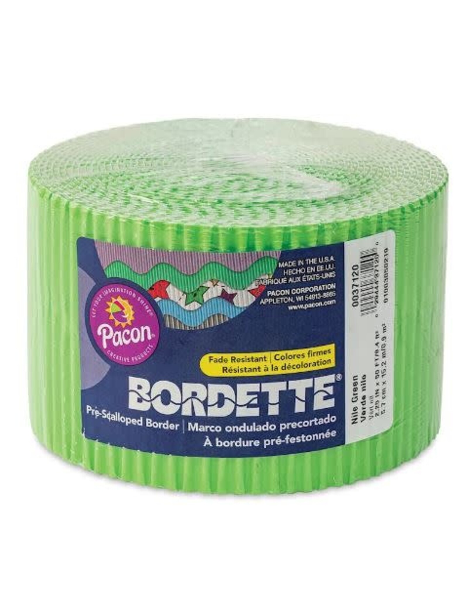 BORDETTE CORRUGATED : NILE GREEN- 2¼"x50'