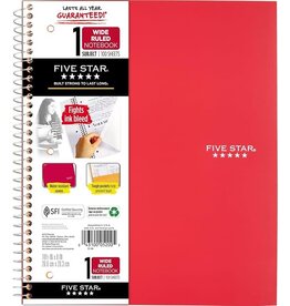 NOTEBOOK - FIVE STAR  1-SUBJECT WIDE RULED - 100 SHEETS