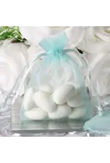 ORGANZA BAGS : 3"x4" LIGHT BLUE 10 PACK