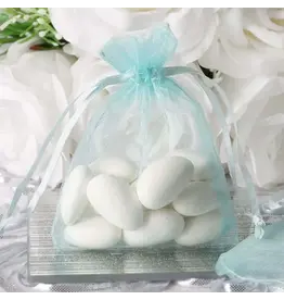 ORGANZA BAGS : 3"x4" LIGHT BLUE 10 PACK