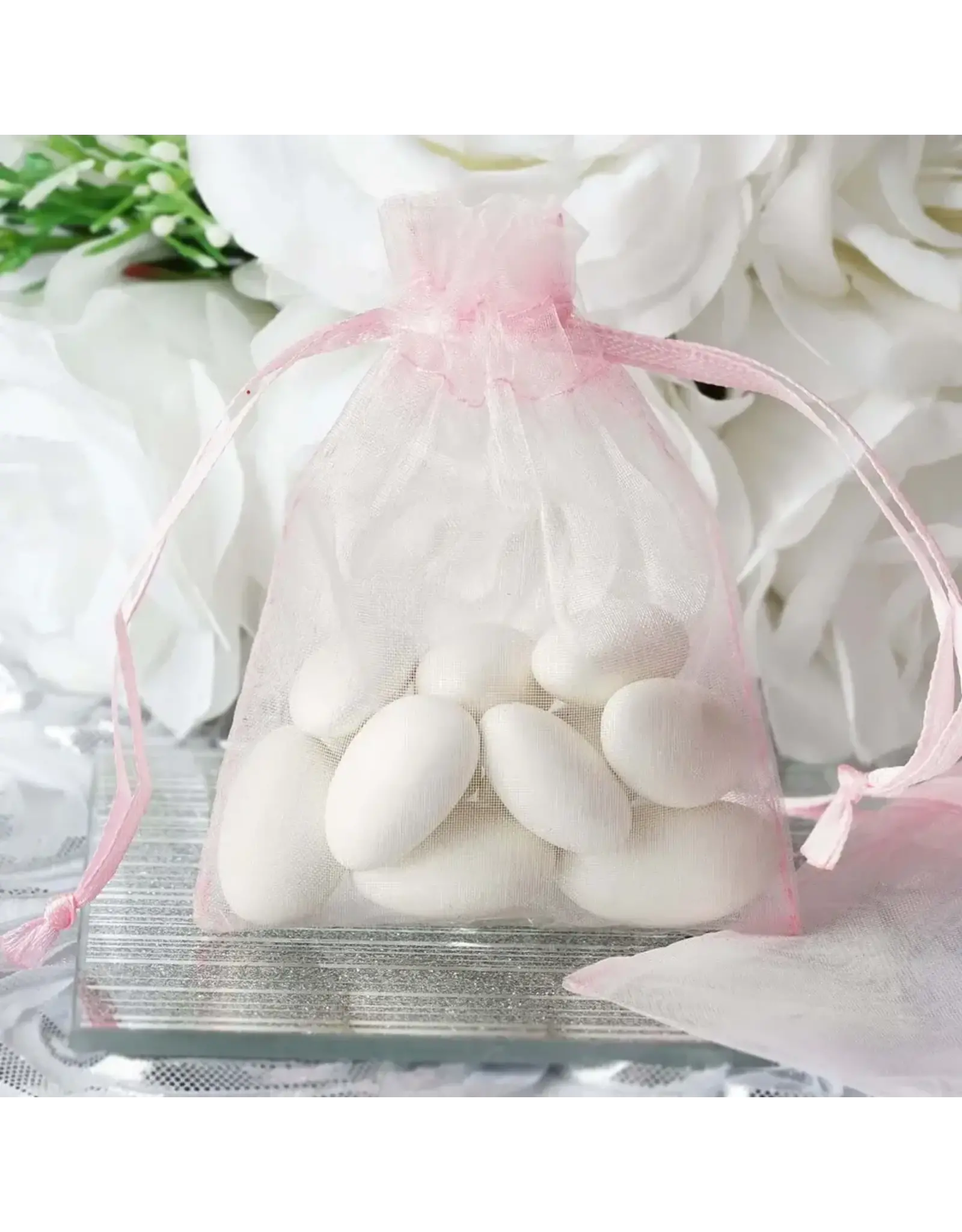 ORGANZA BAGS : 3"x4" PINK 10 PACK