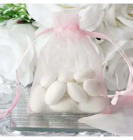 ORGANZA BAGS : 3"x4" PINK 10 PACK