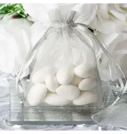 ORGANZA BAGS : 3"x4" SILVER 10 PACK
