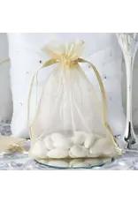 ORGANZA BAGS : 5"X7" CHAMPAGNE GOLD 10 PACK