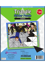 incento magic TRIANGLE STICKER PUZZLE: CHASUNA BLUE 6.5"X8"