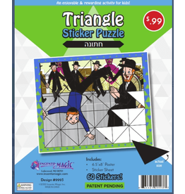incento magic TRIANGLE STICKER PUZZLE: CHASUNA BLUE 6.5"X8"