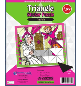 incento magic TRIANGLE STICKER PUZZLE: CHASUNA PINK  6.5"X8"