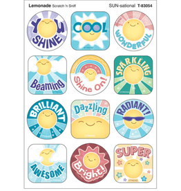 Trend Enterprises SCENTED STICKER: SUN -SATIONAL  4 SHEETS LEMONADE