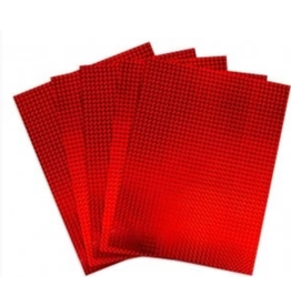 HYGLOSS HOLOGRAPHIC PAPER SELF-ADHESIVE : 8½x11, MOSAIC RED 5 SHEETS