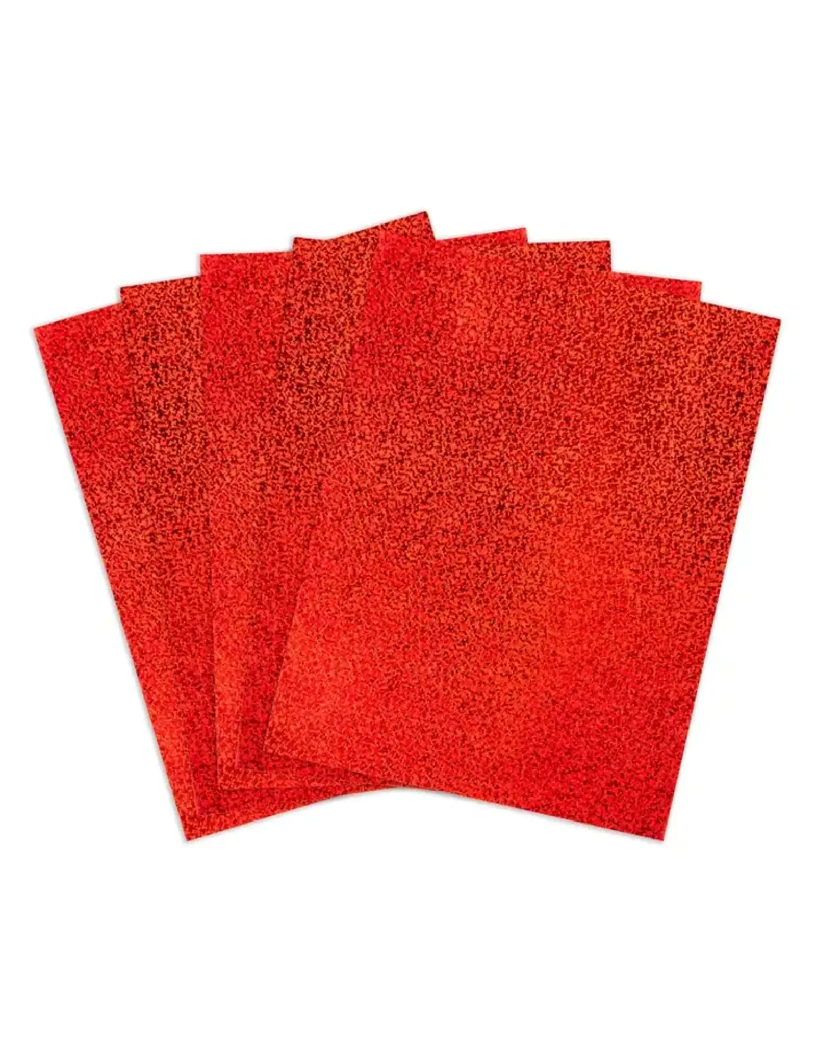 HYGLOSS HOLOGRAPHIC PAPER SELF-ADHESIVE : 8½x11, SPARKLE RED 5 SHEETS