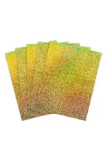HYGLOSS HOLOGRAPHIC PAPER SELF-ADHESIVE : 8½x11, SPARKLE GOLD 5 SHEETS