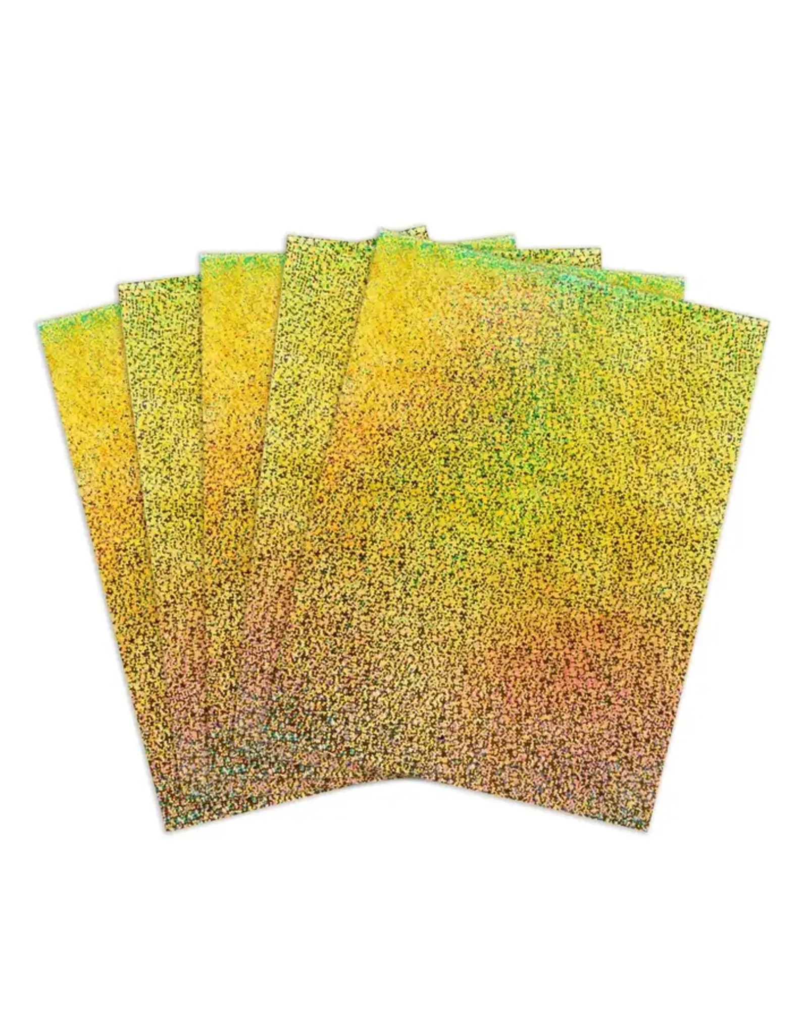 HYGLOSS HOLOGRAPHIC PAPER SELF-ADHESIVE : 8½x11, SPARKLE GOLD 5 SHEETS