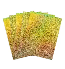 HYGLOSS HOLOGRAPHIC PAPER SELF-ADHESIVE : 8½x11, SPARKLE GOLD 5 SHEETS