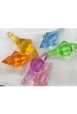 BEADS: ACRYLIC CRYSTALS ASSORTED COLORS 1/3"X4"X5/8" - 1/4 LB BAG