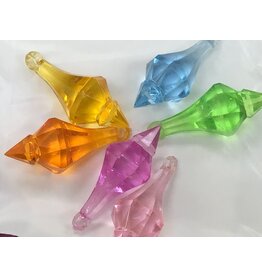 BEADS: ACRYLIC CRYSTALS ASSORTED COLORS 1/3"X4"X5/8" - 1/4 LB BAG