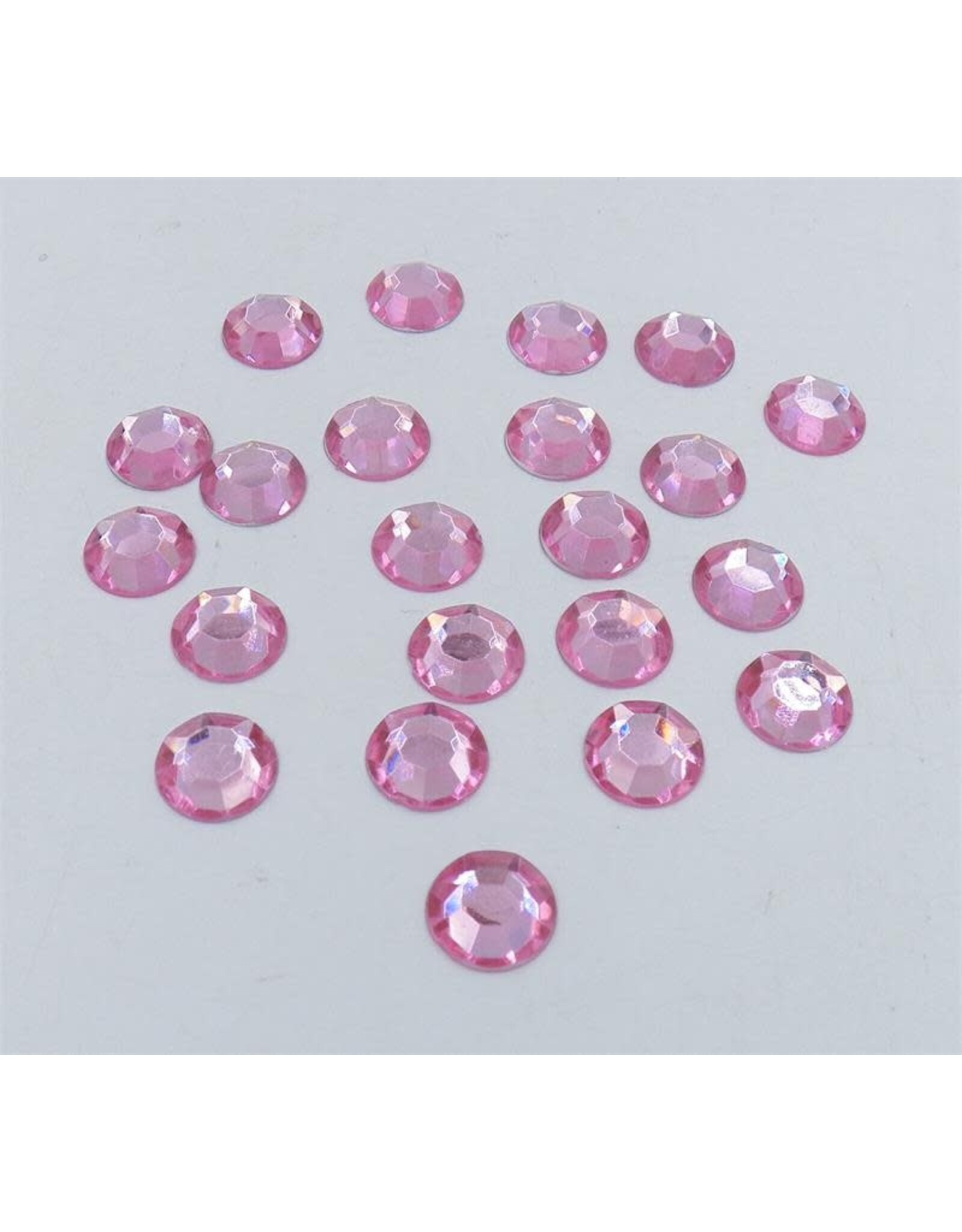 RHINESTONE: ROUND PINK 12 MM - 100 PACK