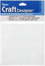 CLEAR GLASS SQUARE 4"X4" - 4 PACK