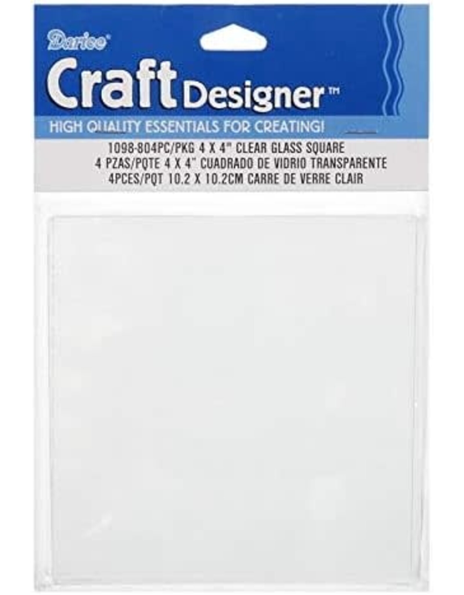 CLEAR GLASS SQUARE 4"X4" - 4 PACK