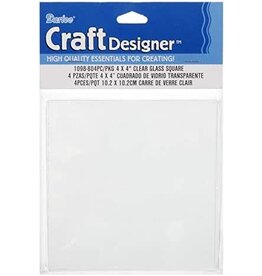 CLEAR GLASS SQUARE 4"X4" - 4 PACK