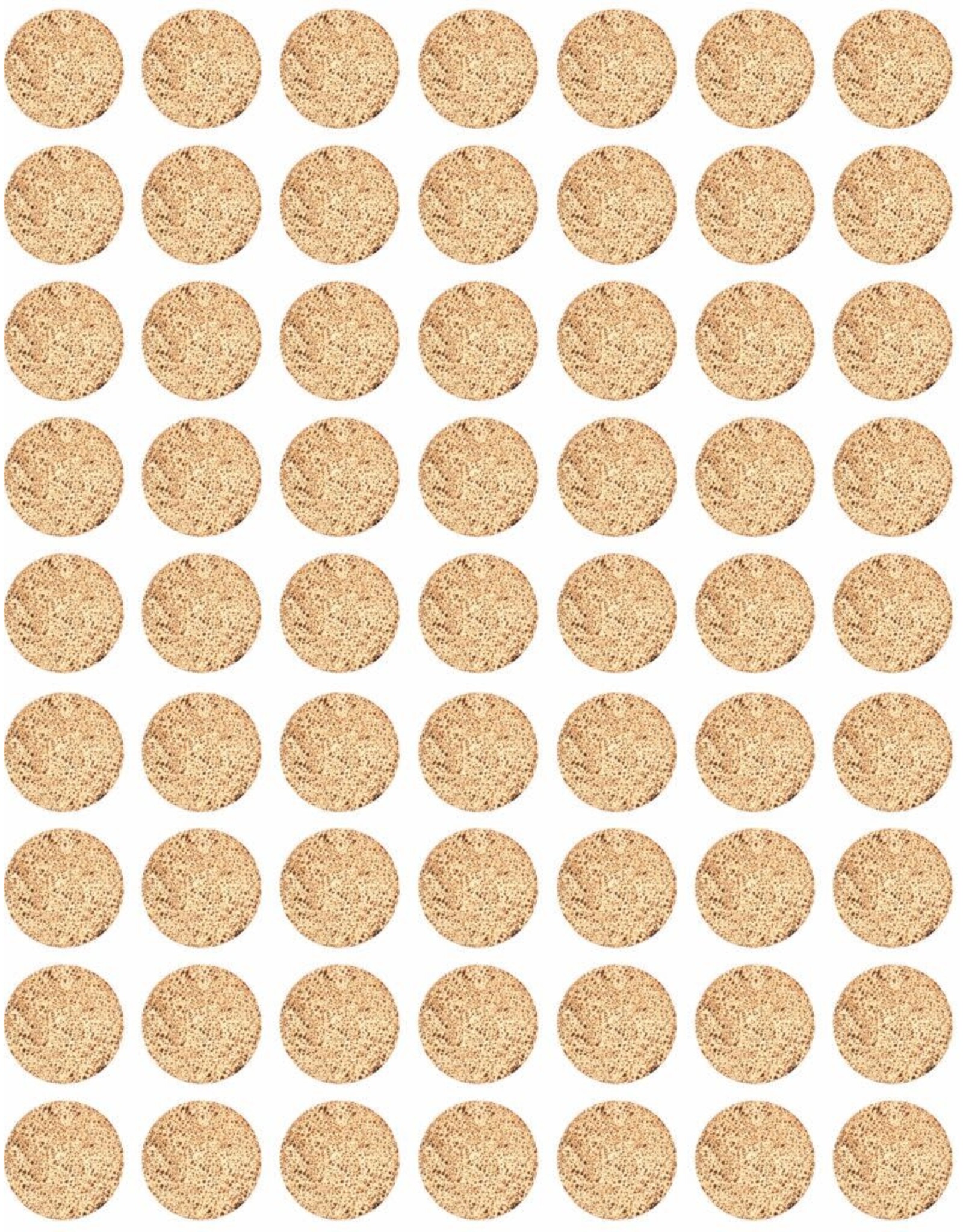 RANENU STICKER MINI MATZAH 1/2"-  63 STICKERS PER SHEET - 6 SHEETS