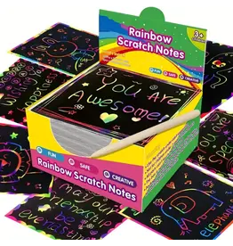 RAINBOW SCRATCH ART: NOTE PAD- 100 PACK
