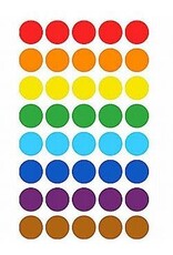 COLOR CODING - 18MM  3/4" ASSORTED COLORS BY ROW  25 SHEETS