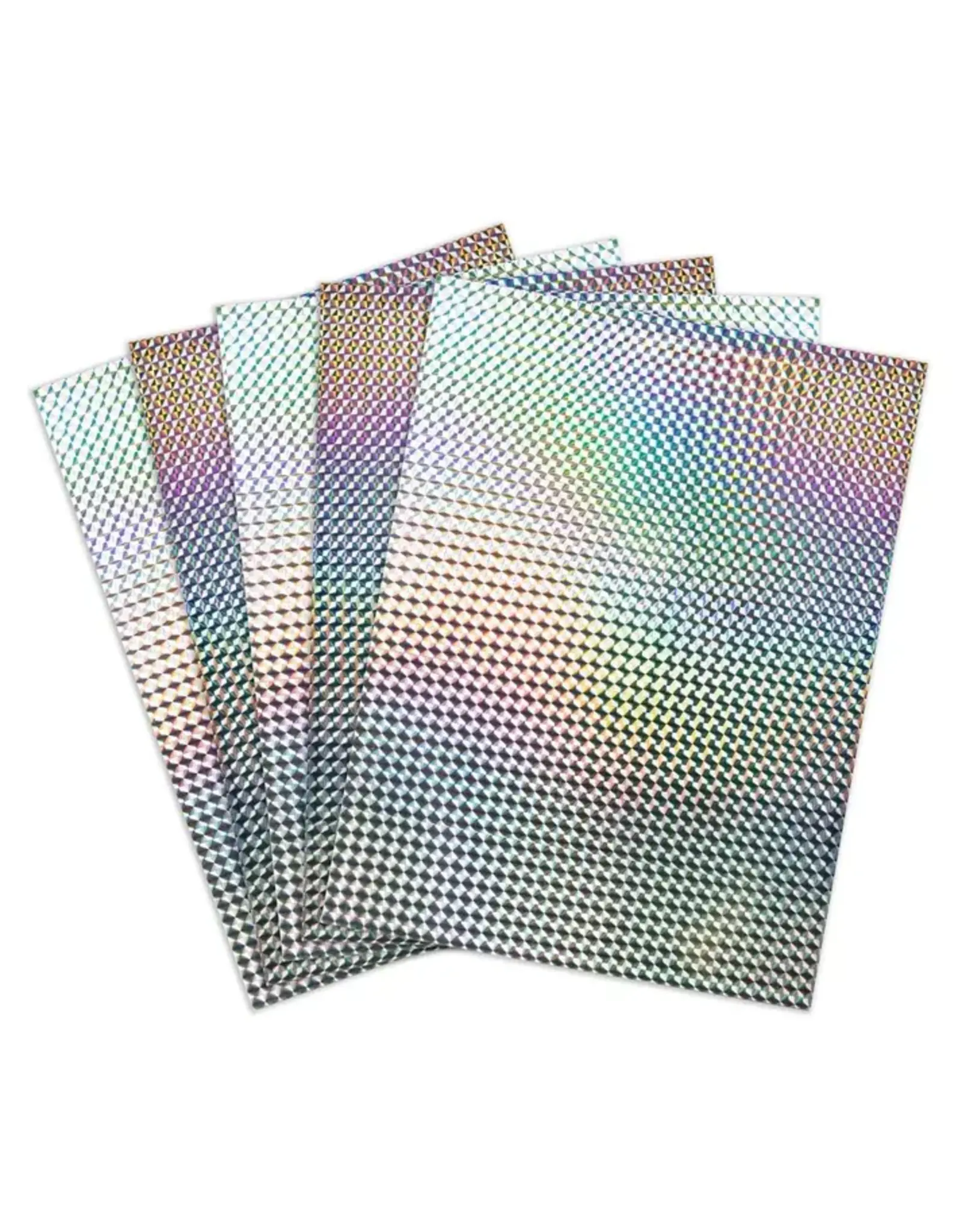 HYGLOSS HOLOGRAPHIC BOARD: 8½x11 MOSAIC SILVER 5 SHEETS