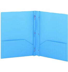 POLY FOLDER: 3 PRONG - 2 POCKET - BLUE
