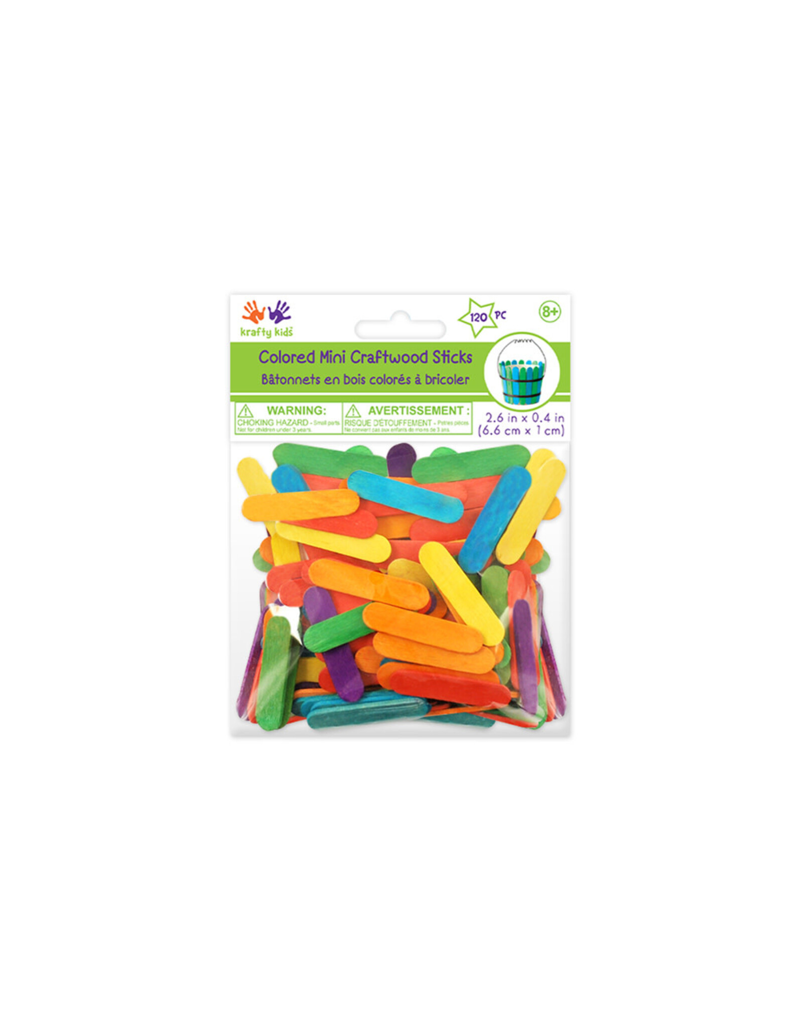 CRAFT STICKS: MINI ASSORTED COLORS  2-5/8" 130 PACK