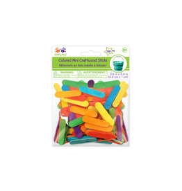 CRAFT STICKS: MINI ASSORTED COLORS  2-5/8" 130 PACK